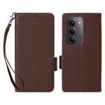 For Xiaomi Redmi 15 4G (EU) (171mm) Case with Wrist Strap Litchi Texture PU Leather Wallet Phone Cover