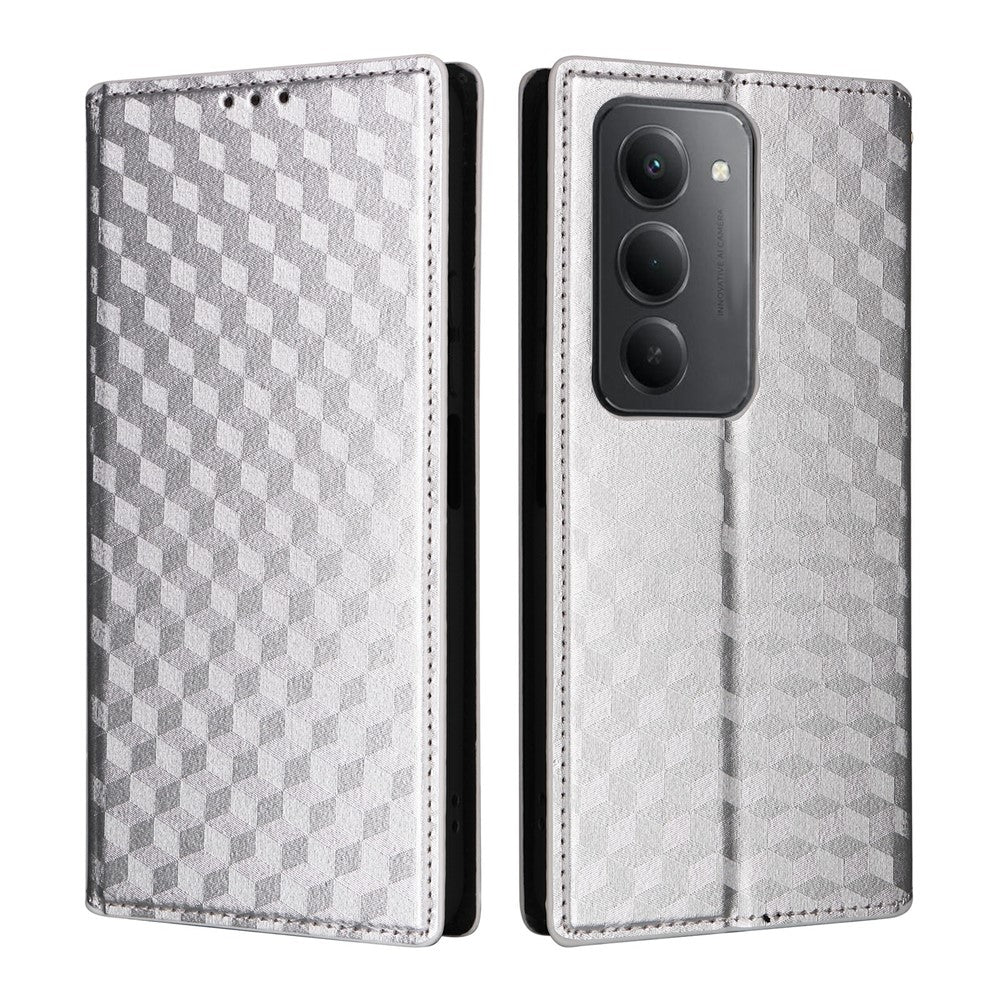 Xiaomi Redmi 15 4G (EU) (171mm) Plånboksfodral med rombpräglad lädermobil