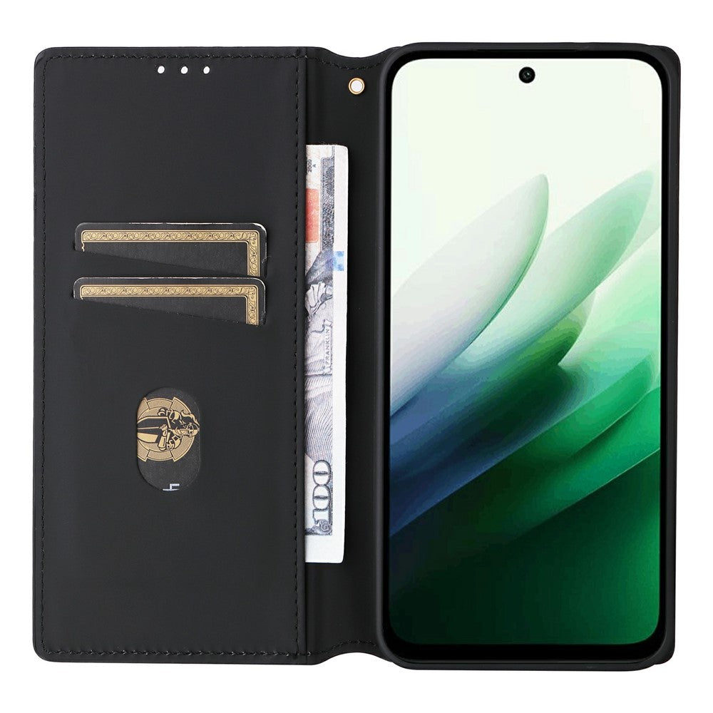 Xiaomi Redmi 15 4G (EU) (171mm) Plånboksfodral med rombpräglad lädermobil