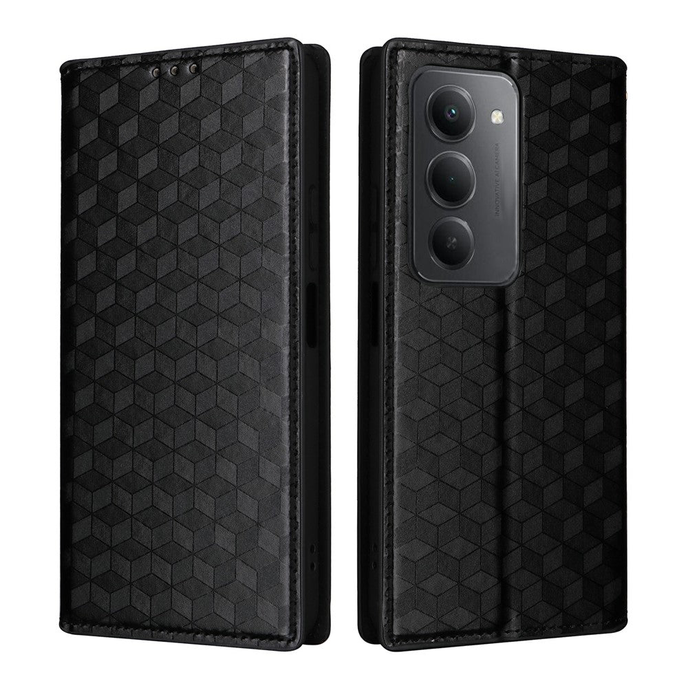Xiaomi Redmi 15 4G (EU) (171mm) Plånboksfodral med rombpräglad lädermobil