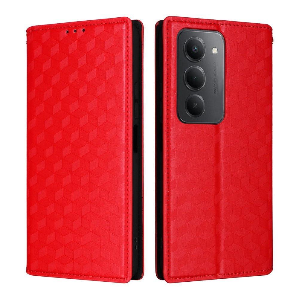 Xiaomi Redmi 15 4G (EU) (171mm) Plånboksfodral med rombpräglad lädermobil