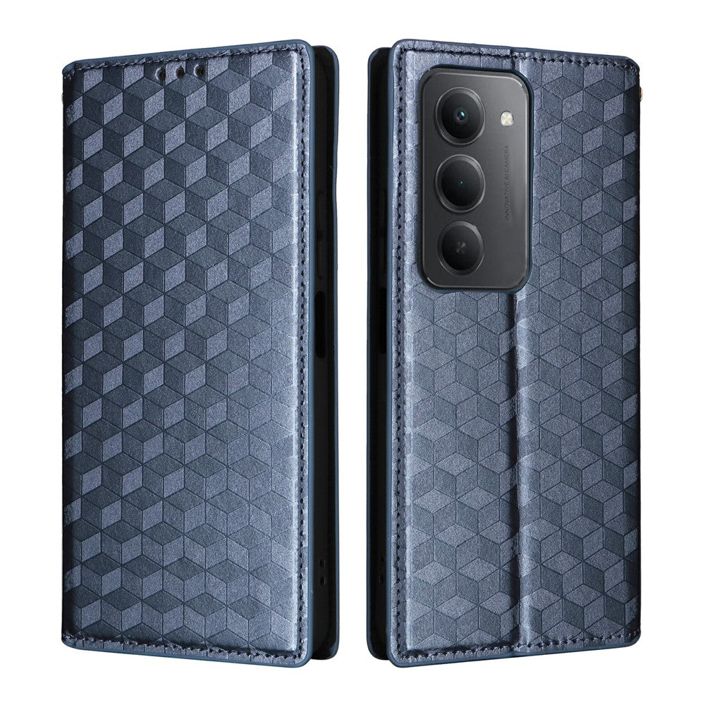 Xiaomi Redmi 15 4G (EU) (171mm) Plånboksfodral med rombpräglad lädermobil