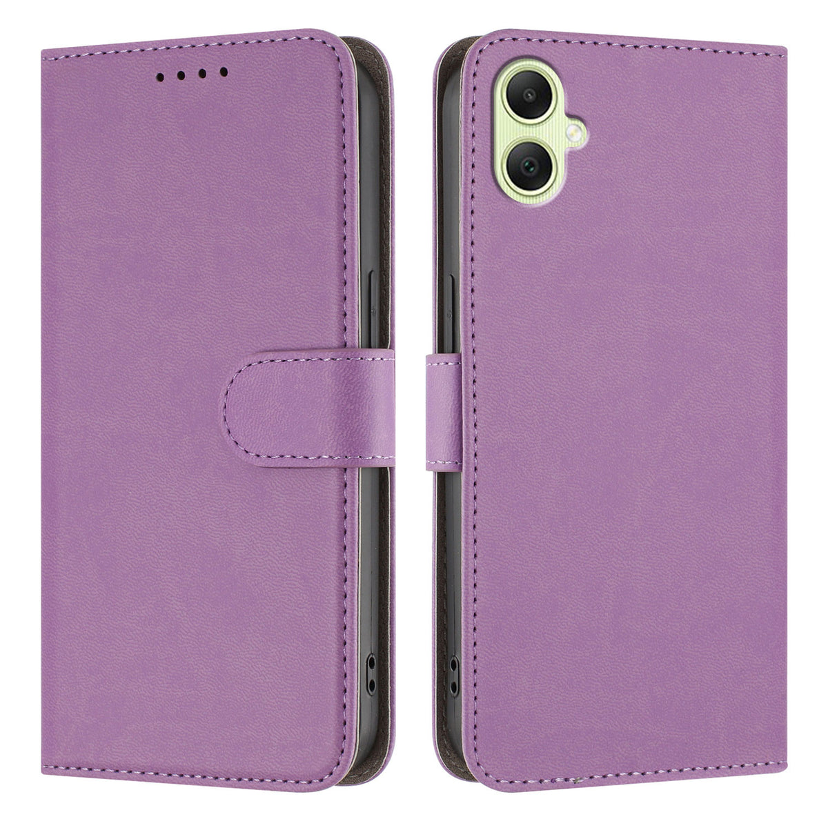 Til Samsung Galaxy A08 5G / A08 4G / A07 4G / A06 5G læderetui ensfarvet telefoncover med pung