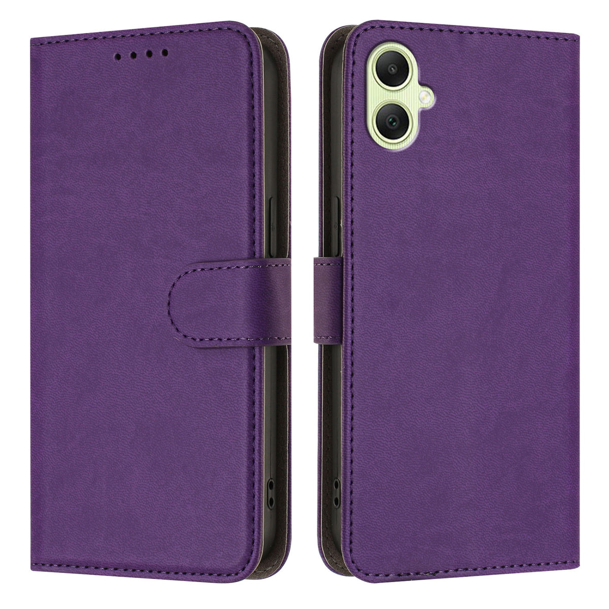 Til Samsung Galaxy A08 5G / A08 4G / A07 4G / A06 5G læderetui ensfarvet telefoncover med pung