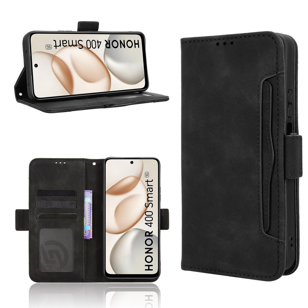 For Honor 400 Smart 5G / 4G / X7d 4G Leather Case Phone Wallet Cover with Multiple Card Slots