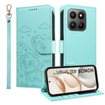 For Honor 400 Smart 5G / 4G / X7d 4G Case RFID Blocking Imprinted Dog Pattern PU Leather Phone Cover with Wrist Strap