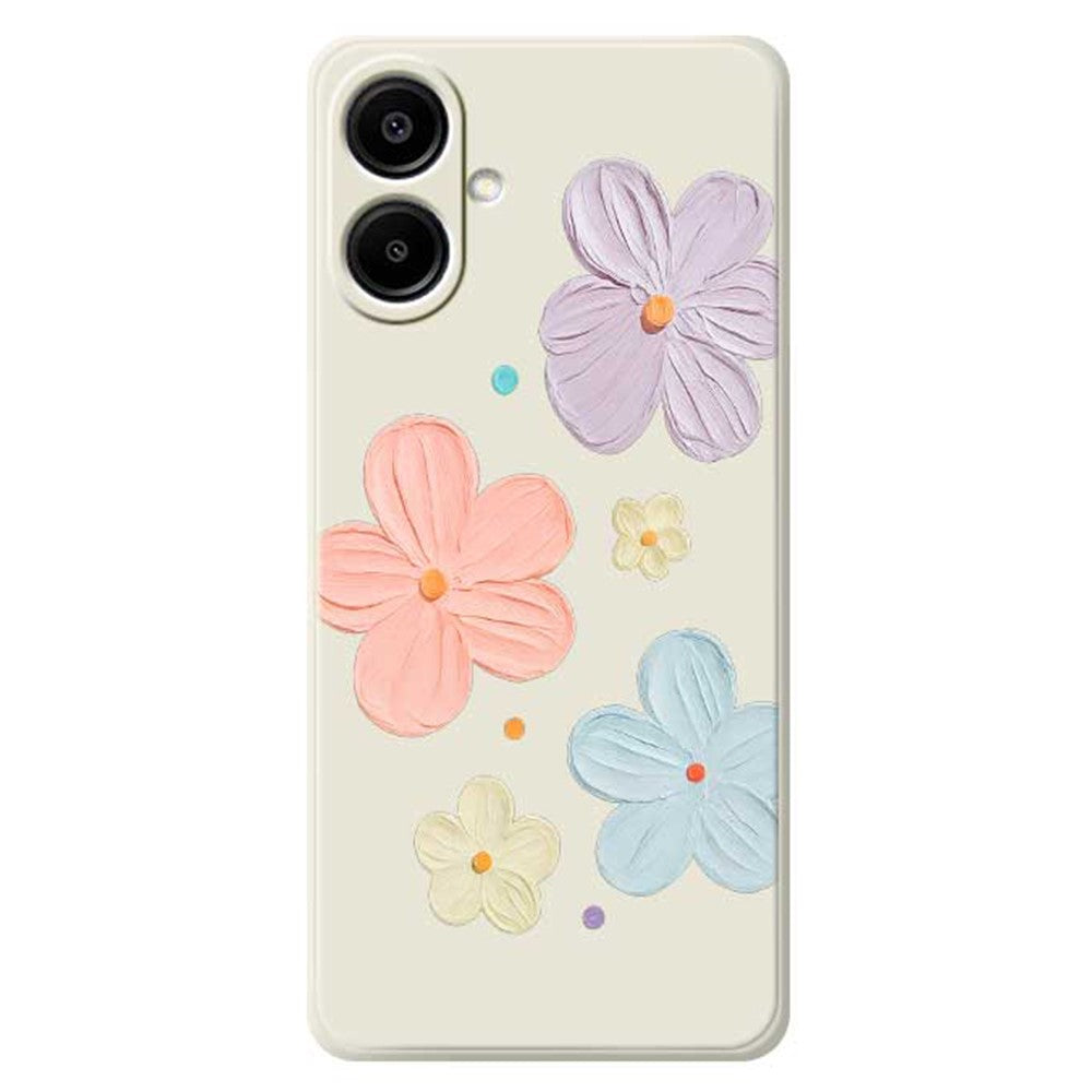 For Samsung Galaxy A08 5G / A08 4G / A07 5G / A07 4G Case Four Color Flowers Pattern Printing Straight Edge TPU Phone Back Cover