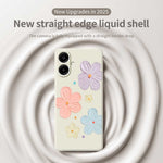 For Samsung Galaxy A08 5G / A08 4G / A07 5G / A07 4G Case Four Color Flowers Pattern Printing Straight Edge TPU Phone Back Cover