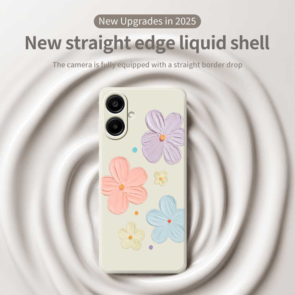 For Samsung Galaxy A08 5G / A08 4G / A07 5G / A07 4G Case Four Color Flowers Pattern Printing Straight Edge TPU Phone Back Cover