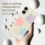 For Samsung Galaxy A08 5G / A08 4G / A07 5G / A07 4G Case Four Color Flowers Pattern Printing Straight Edge TPU Phone Back Cover