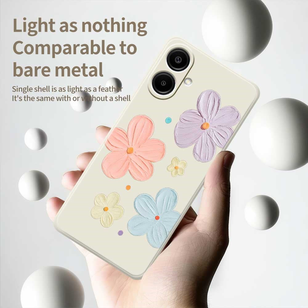 For Samsung Galaxy A08 5G / A08 4G / A07 5G / A07 4G Case Four Color Flowers Pattern Printing Straight Edge TPU Phone Back Cover