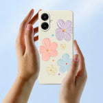 For Samsung Galaxy A08 5G / A08 4G / A07 5G / A07 4G Case Four Color Flowers Pattern Printing Straight Edge TPU Phone Back Cover