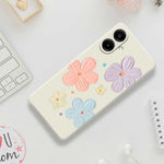 For Samsung Galaxy A08 5G / A08 4G / A07 5G / A07 4G Case Four Color Flowers Pattern Printing Straight Edge TPU Phone Back Cover
