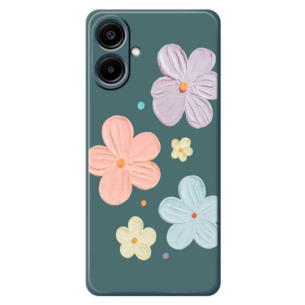 For Samsung Galaxy A08 5G / A08 4G / A07 5G / A07 4G Case Four Color Flowers Pattern Printing Straight Edge TPU Phone Back Cover