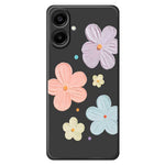 For Samsung Galaxy A08 5G / A08 4G / A07 5G / A07 4G Case Four Color Flowers Pattern Printing Straight Edge TPU Phone Back Cover