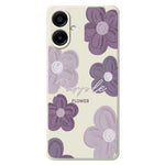 Til Samsung Galaxy A08 5G / A08 4G / A07 5G / A07 4G Cover Lilla Blomsterprint Lige Kant TPU Telefon Bagcover