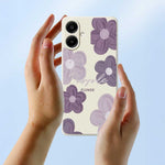 Til Samsung Galaxy A08 5G / A08 4G / A07 5G / A07 4G Cover Lilla Blomsterprint Lige Kant TPU Telefon Bagcover