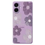 Til Samsung Galaxy A08 5G / A08 4G / A07 5G / A07 4G Cover Lilla Blomsterprint Lige Kant TPU Telefon Bagcover