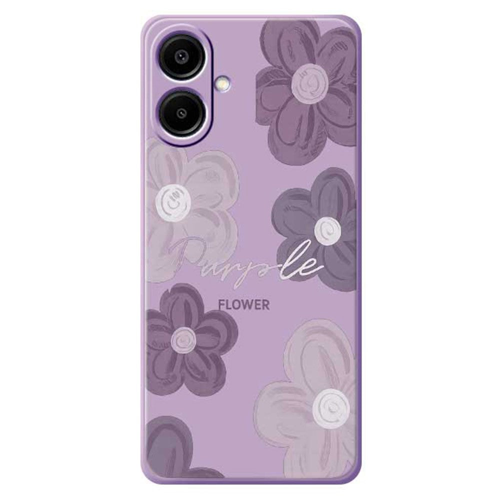 Til Samsung Galaxy A08 5G / A08 4G / A07 5G / A07 4G Cover Lilla Blomsterprint Lige Kant TPU Telefon Bagcover