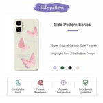 Til Samsung Galaxy A08 5G / A08 4G / A07 5G / A07 4G Cover med sommerfuglemønster, lige kant, TPU-telefonbagsidecover