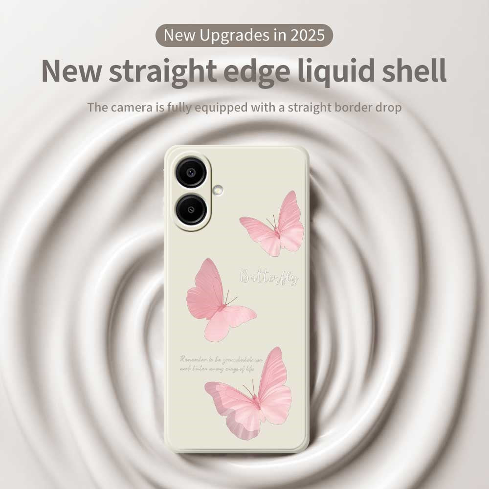 Til Samsung Galaxy A08 5G / A08 4G / A07 5G / A07 4G Cover med sommerfuglemønster, lige kant, TPU-telefonbagsidecover