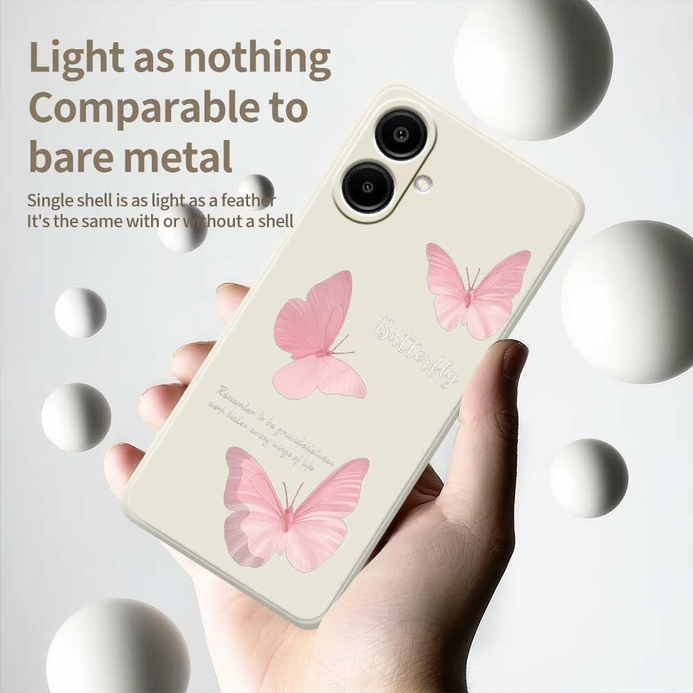 Til Samsung Galaxy A08 5G / A08 4G / A07 5G / A07 4G Cover med sommerfuglemønster, lige kant, TPU-telefonbagsidecover
