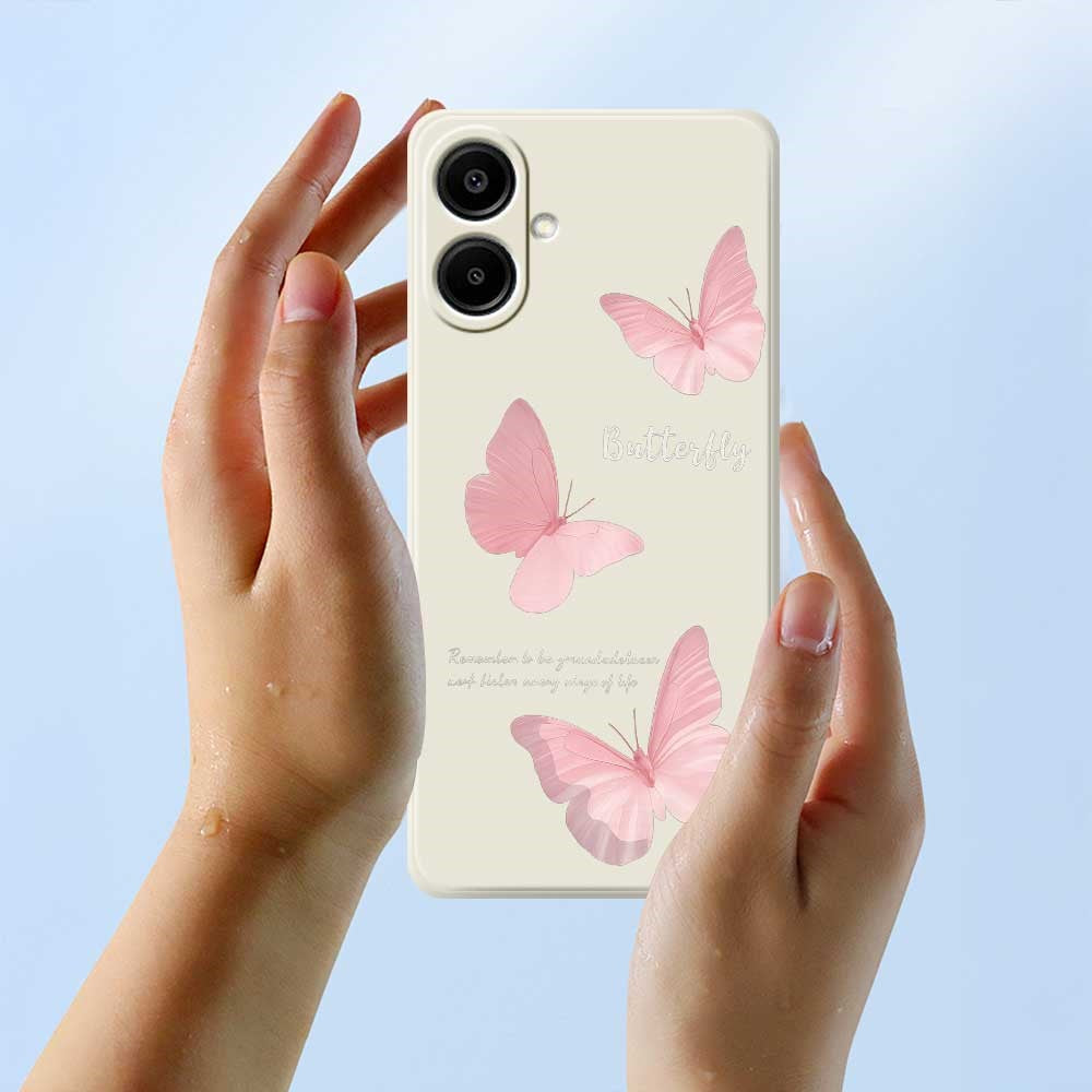 Til Samsung Galaxy A08 5G / A08 4G / A07 5G / A07 4G Cover med sommerfuglemønster, lige kant, TPU-telefonbagsidecover