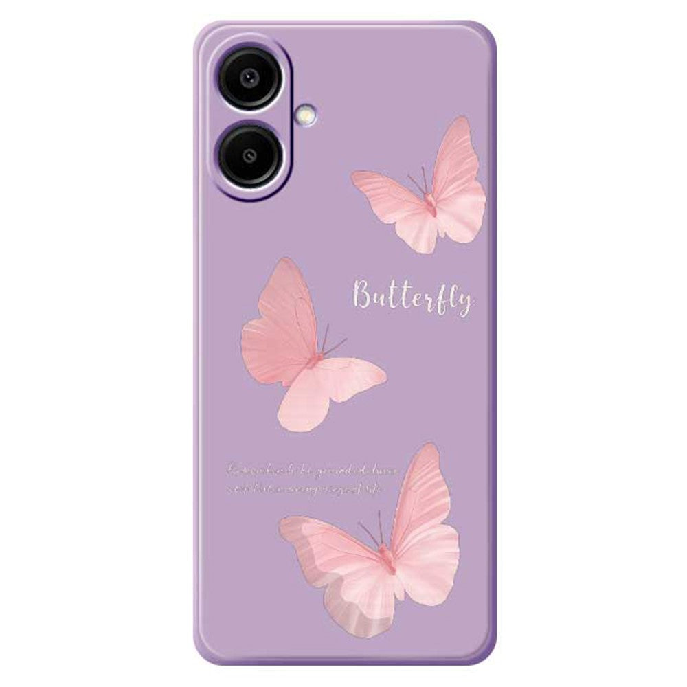 Til Samsung Galaxy A08 5G / A08 4G / A07 5G / A07 4G Cover med sommerfuglemønster, lige kant, TPU-telefonbagsidecover