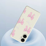For Samsung Galaxy A08 5G / A08 4G / A07 5G / A07 4G Case Pink Bows Pattern Printing Straight Edge TPU Phone Back Cover