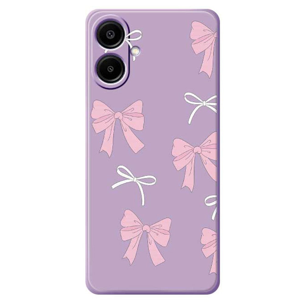 For Samsung Galaxy A08 5G / A08 4G / A07 5G / A07 4G Case Pink Bows Pattern Printing Straight Edge TPU Phone Back Cover