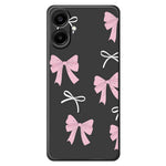 For Samsung Galaxy A08 5G / A08 4G / A07 5G / A07 4G Case Pink Bows Pattern Printing Straight Edge TPU Phone Back Cover