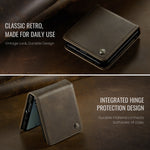 CASEME För Samsung Galaxy Z Flip7 5G Skal 033 Serien RFID-blockerande plånboksfodral med stativ i kalvtexturerat läderfodral