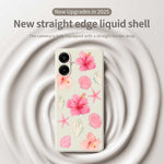 For Samsung Galaxy A08 5G / A08 4G / A07 5G / A07 4G Case Peach Blossoms Shells Pattern Printing Straight Edge TPU Phone Back Cover