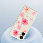 For Samsung Galaxy A08 5G / A08 4G / A07 5G / A07 4G Case Peach Blossoms Shells Pattern Printing Straight Edge TPU Phone Back Cover