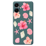 For Samsung Galaxy A08 5G / A08 4G / A07 5G / A07 4G Case Peach Blossoms Shells Pattern Printing Straight Edge TPU Phone Back Cover