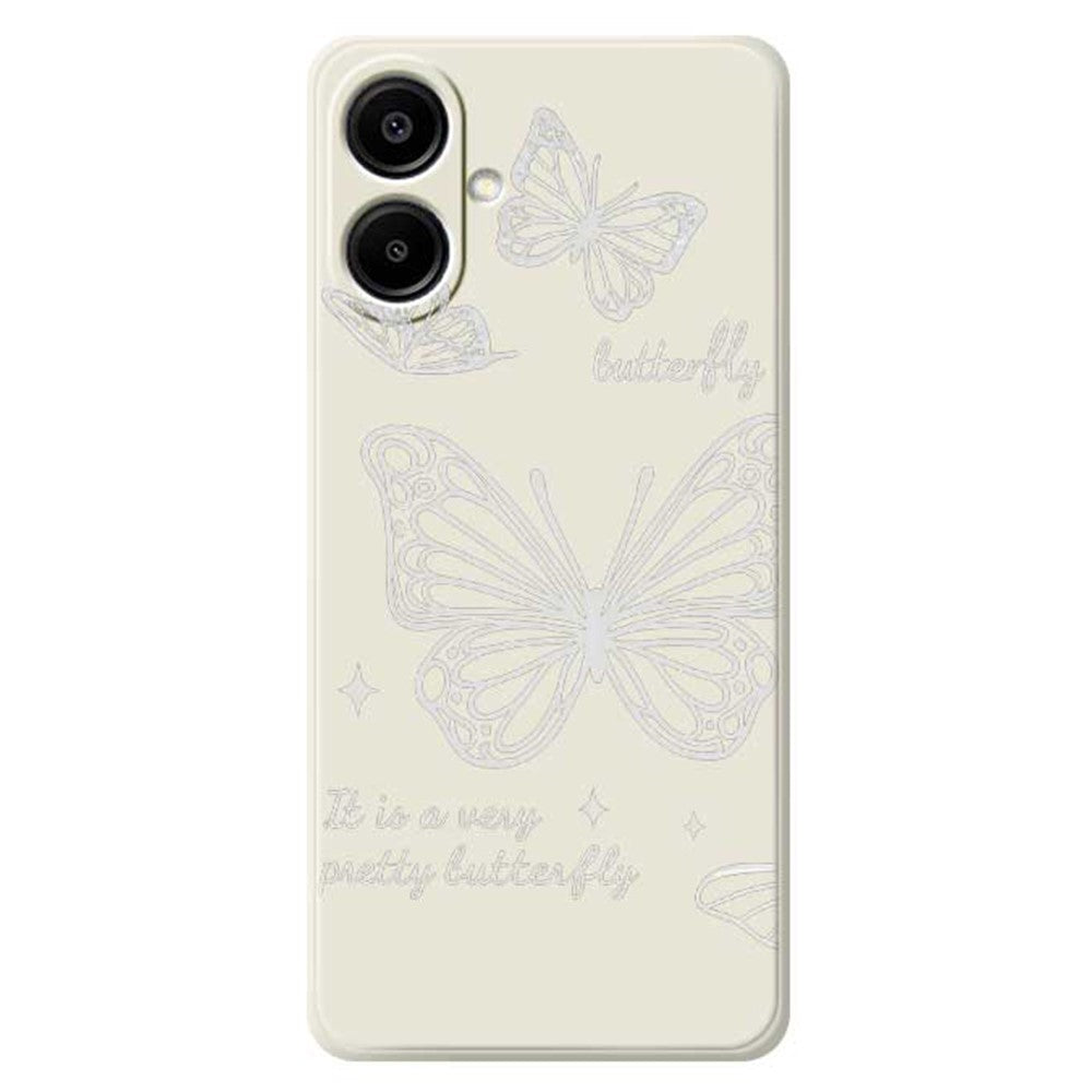 For Samsung Galaxy A08 5G / A08 4G / A07 5G / A07 4G Case Hollow Butterfly Pattern Printing Straight Edge TPU Phone Back Cover