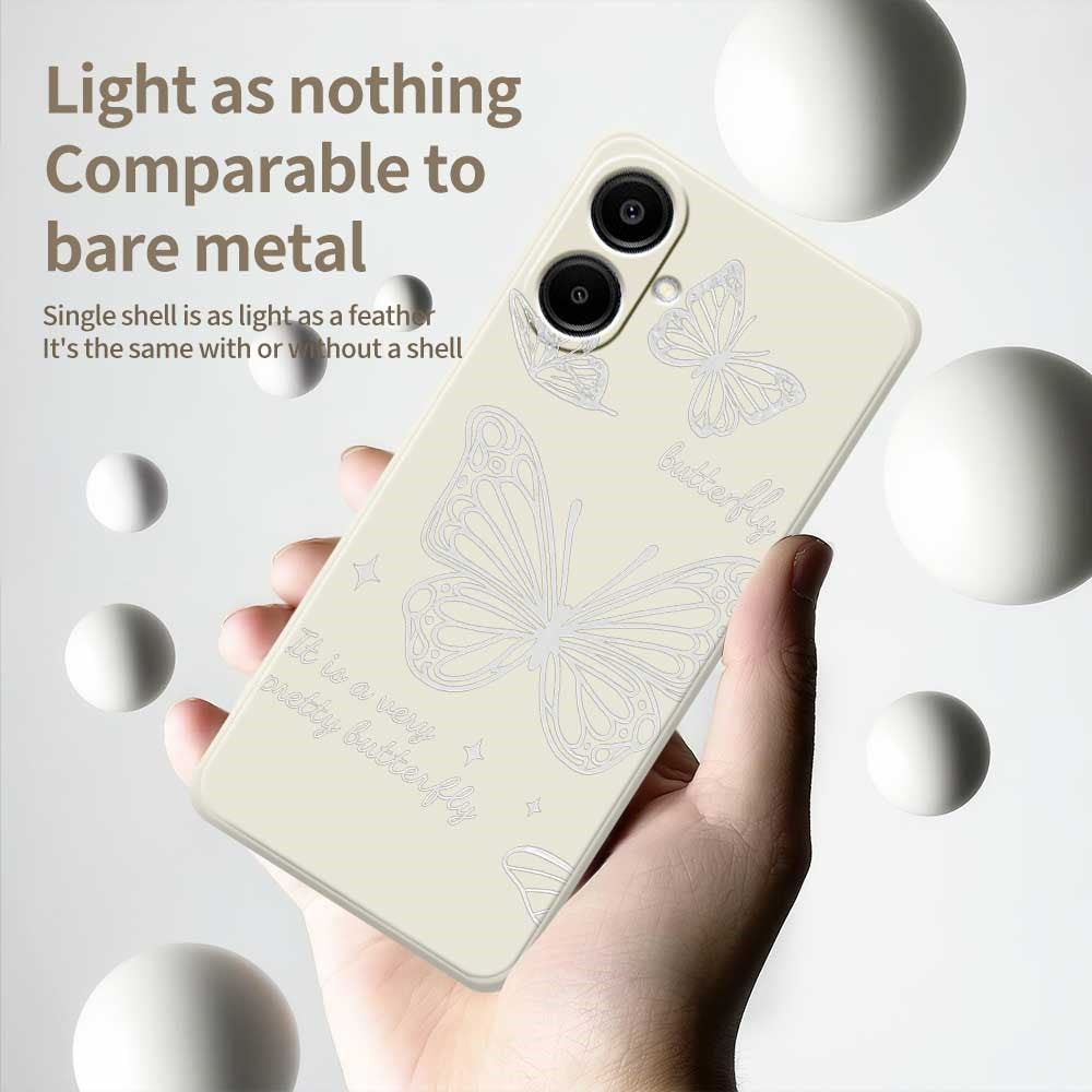 For Samsung Galaxy A08 5G / A08 4G / A07 5G / A07 4G Case Hollow Butterfly Pattern Printing Straight Edge TPU Phone Back Cover