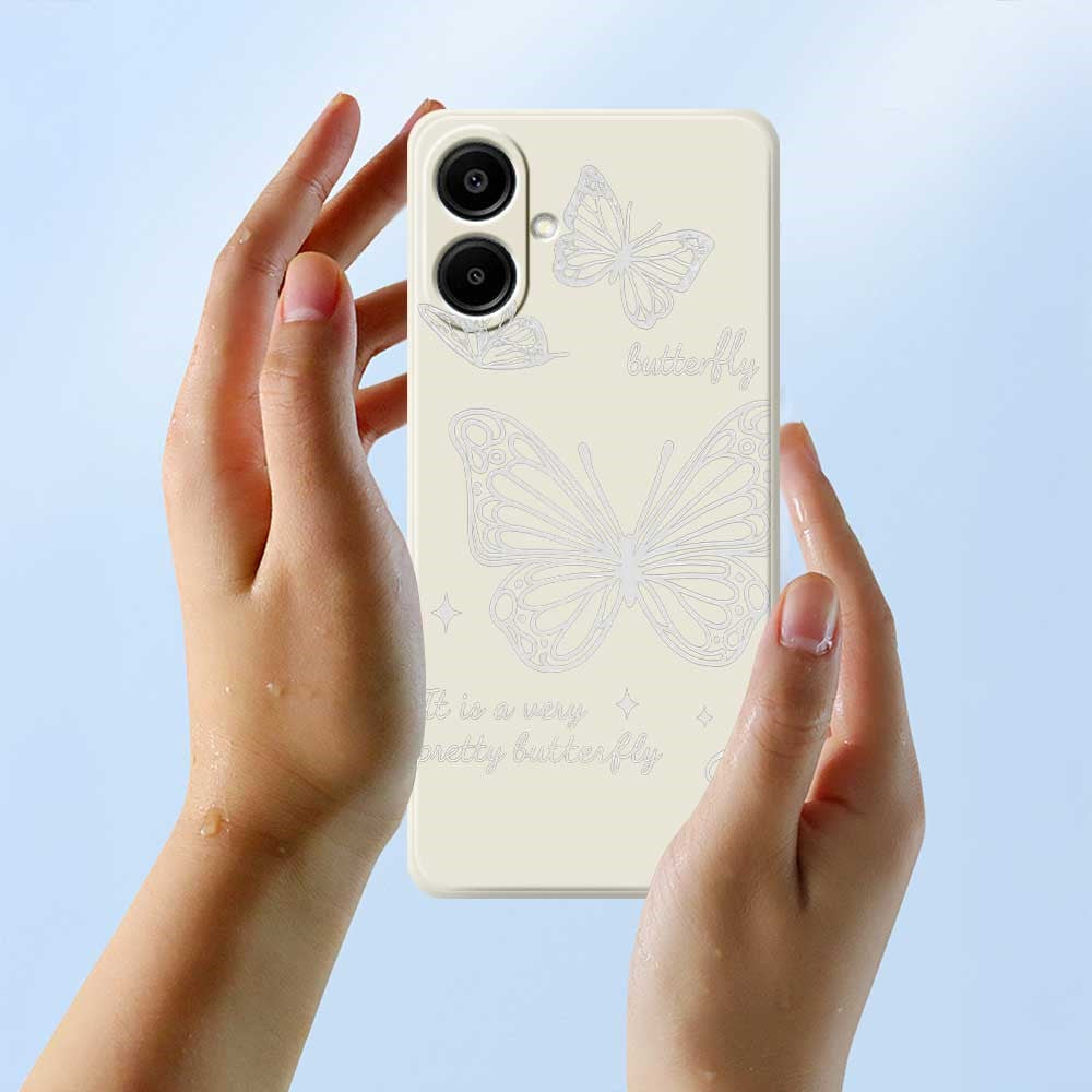For Samsung Galaxy A08 5G / A08 4G / A07 5G / A07 4G Case Hollow Butterfly Pattern Printing Straight Edge TPU Phone Back Cover