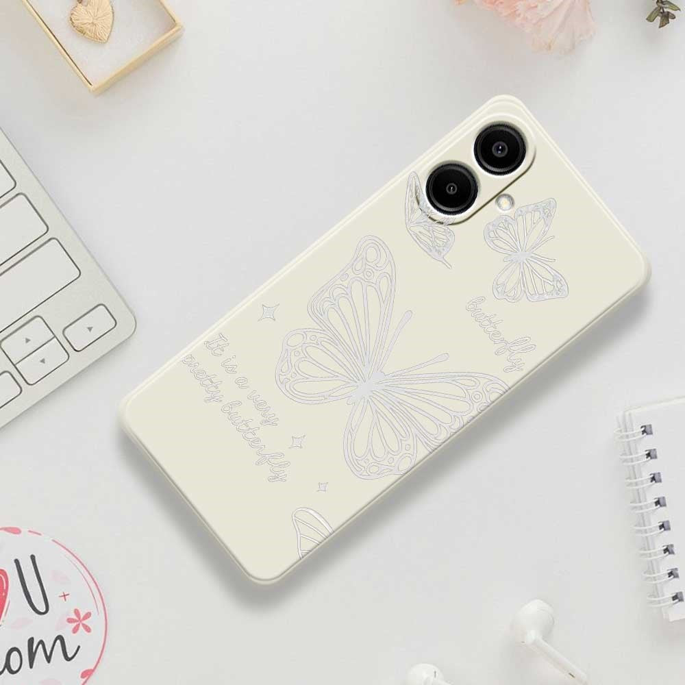 For Samsung Galaxy A08 5G / A08 4G / A07 5G / A07 4G Case Hollow Butterfly Pattern Printing Straight Edge TPU Phone Back Cover