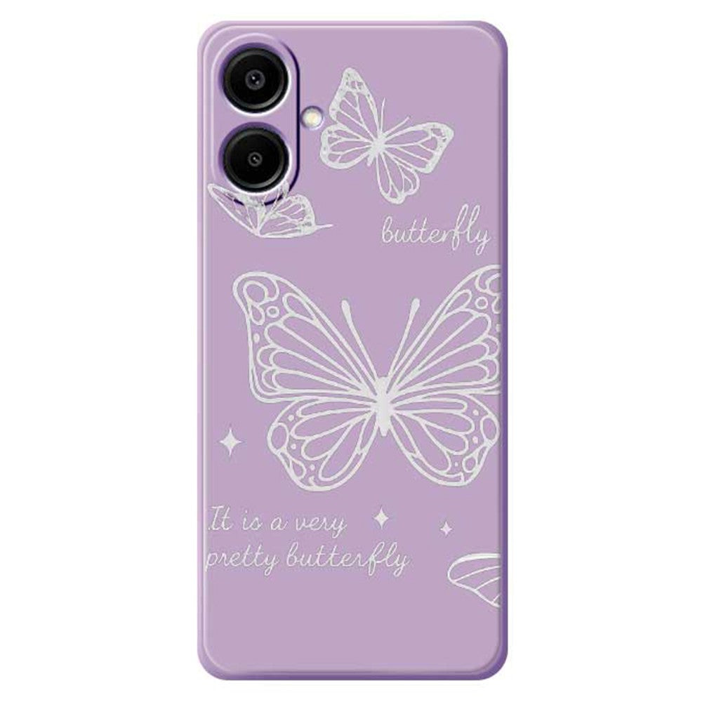 For Samsung Galaxy A08 5G / A08 4G / A07 5G / A07 4G Case Hollow Butterfly Pattern Printing Straight Edge TPU Phone Back Cover