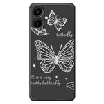 For Samsung Galaxy A08 5G / A08 4G / A07 5G / A07 4G Case Hollow Butterfly Pattern Printing Straight Edge TPU Phone Back Cover