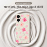 For Samsung Galaxy A08 5G / A08 4G / A07 5G / A07 4G Case Shell Peach Blossom Pattern Printing Straight Edge TPU Phone Back Cover