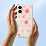 For Samsung Galaxy A08 5G / A08 4G / A07 5G / A07 4G Case Shell Peach Blossom Pattern Printing Straight Edge TPU Phone Back Cover