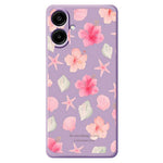 For Samsung Galaxy A08 5G / A08 4G / A07 5G / A07 4G Case Shell Peach Blossom Pattern Printing Straight Edge TPU Phone Back Cover