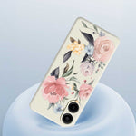 Samsung Galaxy A08 5G / A08 4G / A07 5G / A07 4G / A07s 4G-etui med stort blomstermønster, tryk, lige kant og TPU-mobilbagside