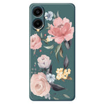 Samsung Galaxy A08 5G / A08 4G / A07 5G / A07 4G / A07s 4G-etui med stort blomstermønster, tryk, lige kant og TPU-mobilbagside