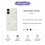 For Samsung Galaxy A08 5G / A08 4G / A07 5G / A07 4G Case White Feathers Pattern Printing Straight Edge TPU Phone Back Cover