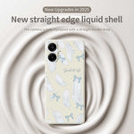 For Samsung Galaxy A08 5G / A08 4G / A07 5G / A07 4G Case White Feathers Pattern Printing Straight Edge TPU Phone Back Cover