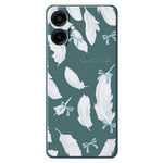 For Samsung Galaxy A08 5G / A08 4G / A07 5G / A07 4G Case White Feathers Pattern Printing Straight Edge TPU Phone Back Cover