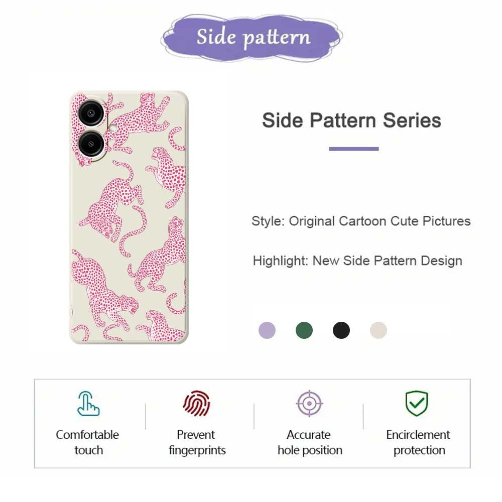 For Samsung Galaxy A08 5G / A08 4G / A07 5G / A07 4G Case Leopards Pattern Printing Straight Edge TPU Phone Back Cover